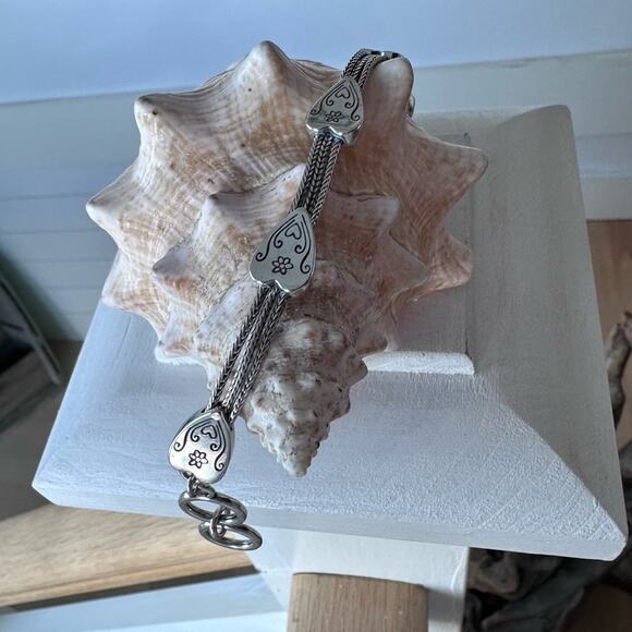 Brighton "SPARKLING HEARTS" Elongated Heart Charm Toggle Bracelet - Picture 7 of 7